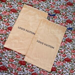 Set of Twp Louis Vuitton Dust Bags with Blue Ties